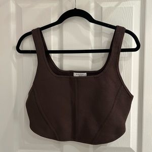 NWOT Aritzia - Babaton Cropped Tank, Size: XL, Color: Brown